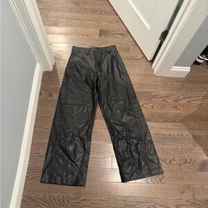 Zara Black Leather-Style pants